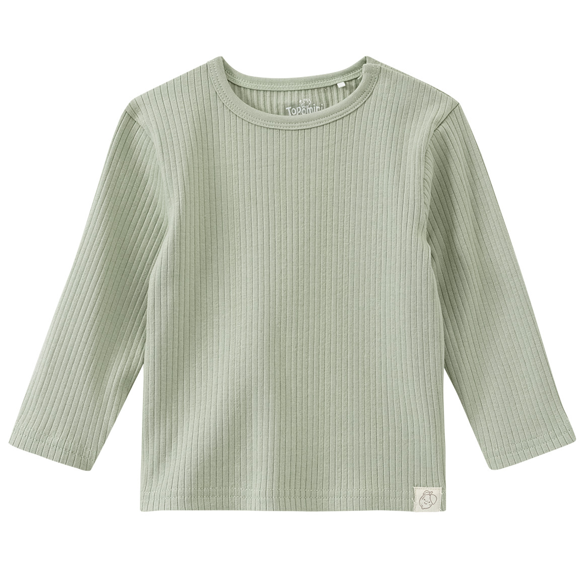 Topomini Pure Collection Baby Langarmshirt mit Rippstruktur oliv