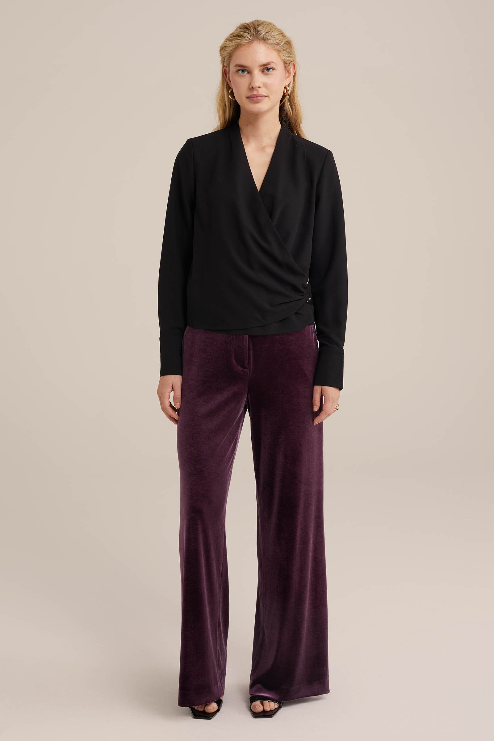 blouse met sluitdetail WE Fashion Zwart