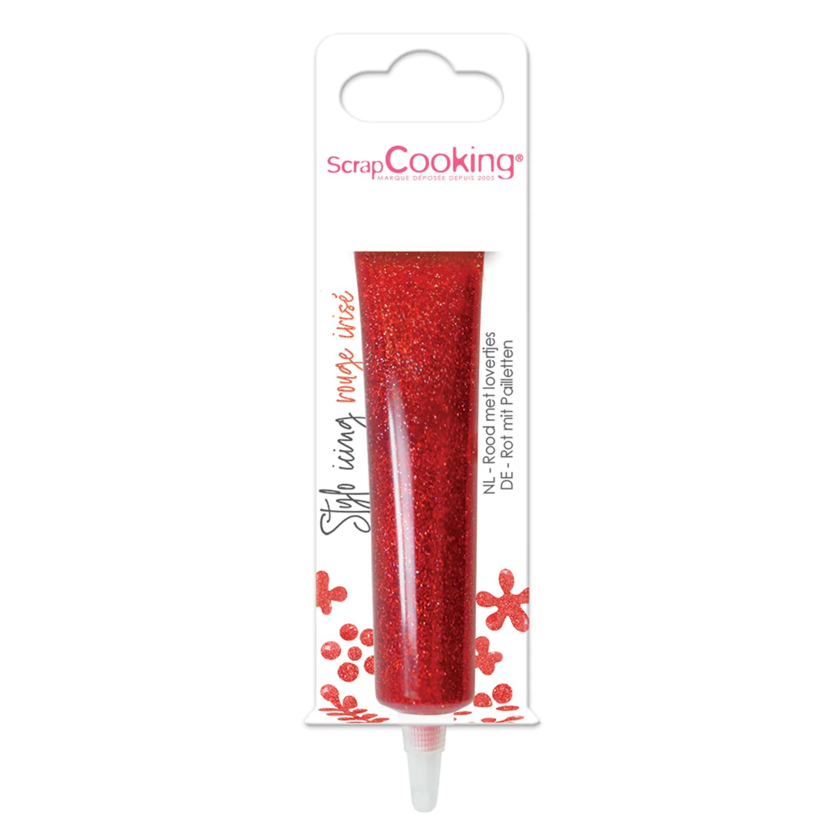 Stylo de glaçage rouge irisé Scrapcooking