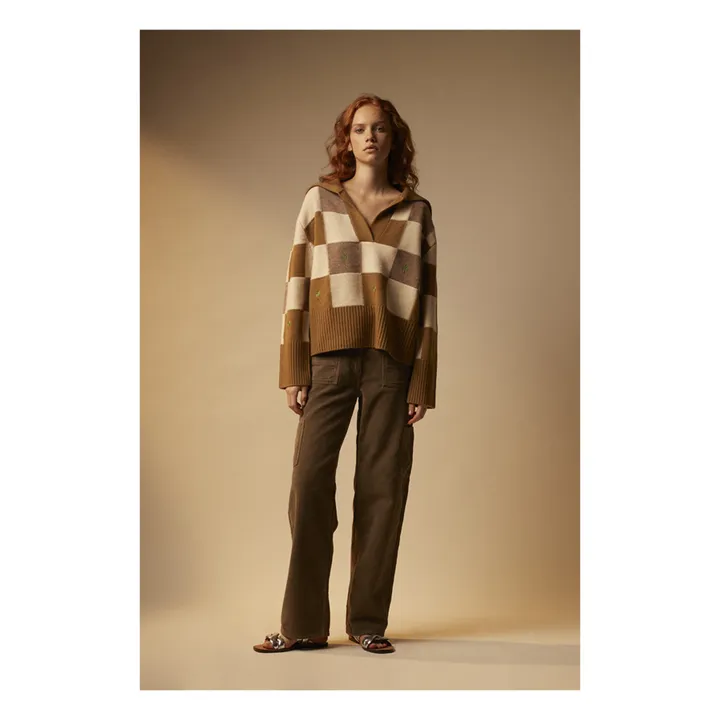 Tressé Pantalon Paolan Velours Côtelé | Marron