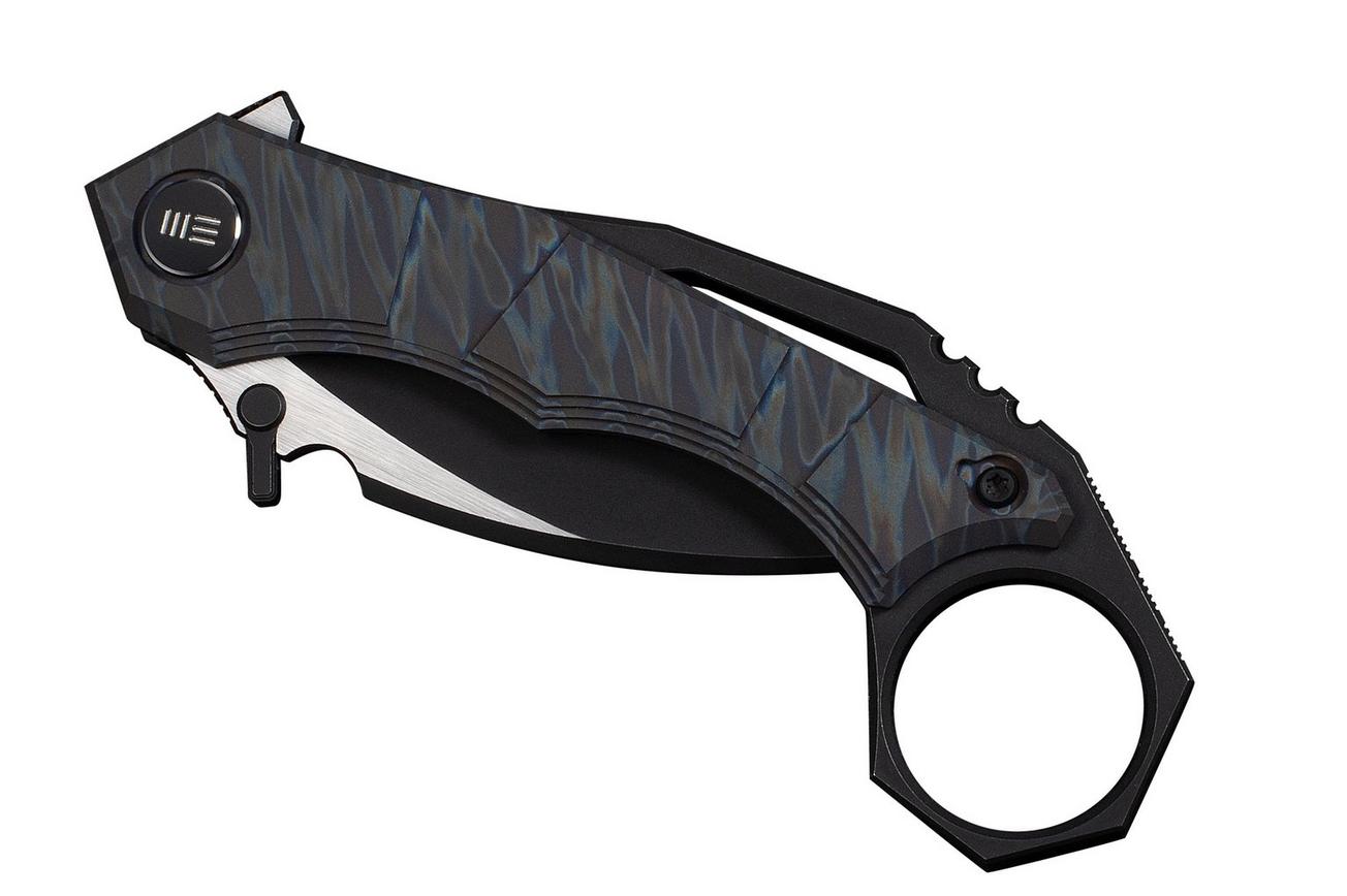 WE Knife Tayra WE24069-4 Blackwashed Bohler M390, Tiger Stripe Pattern Flamed Titanium, zakmes