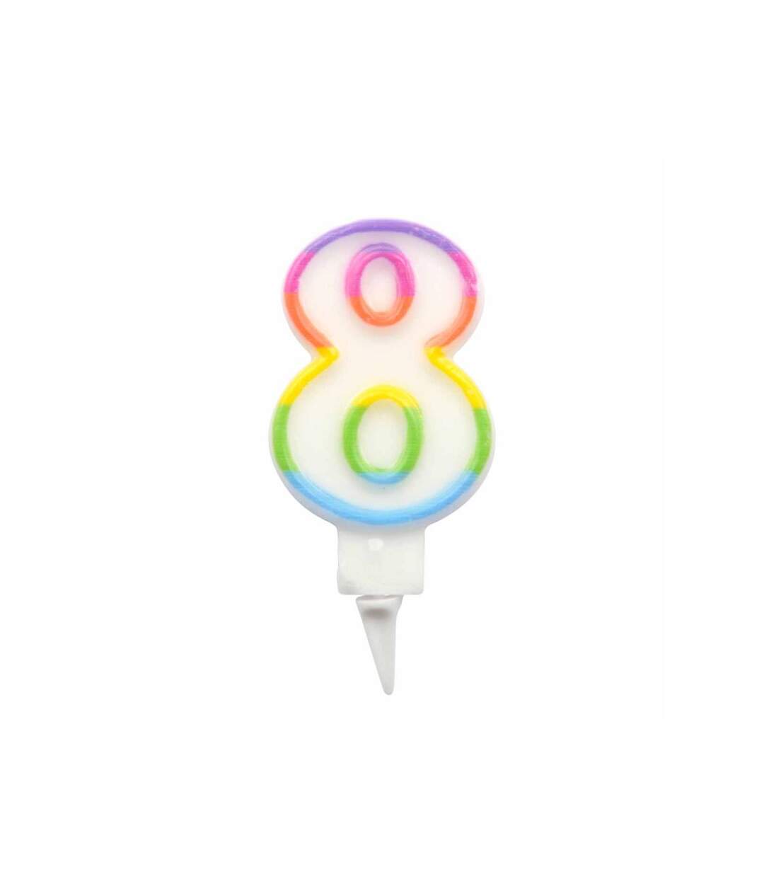 Paris Prix - Bougie D'anniversaire chiffre 8 7cm Multicolore