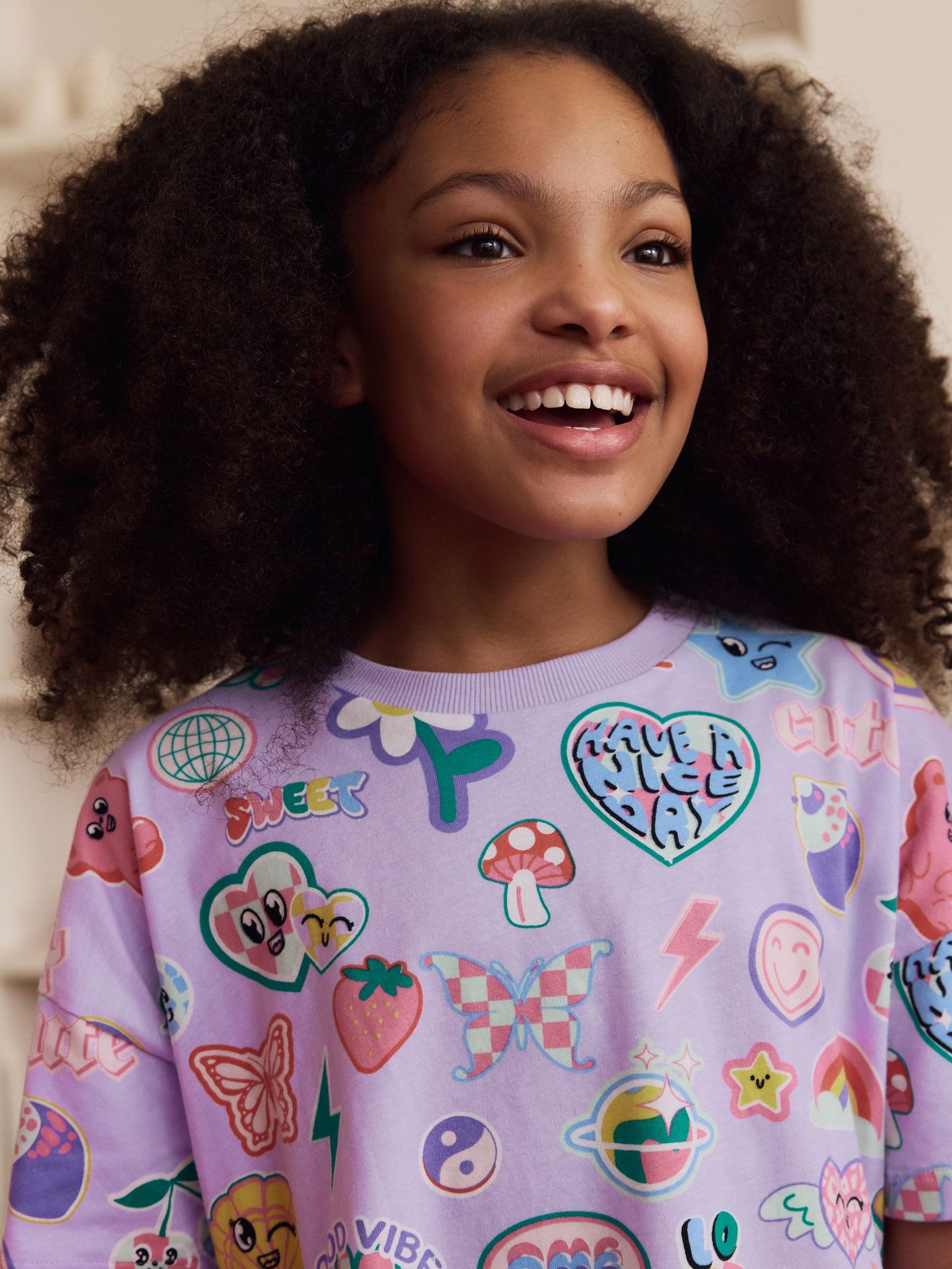 Roze/paars - Verpakking van 3 pyjama's met joggingbroek (3 - 16 jr)