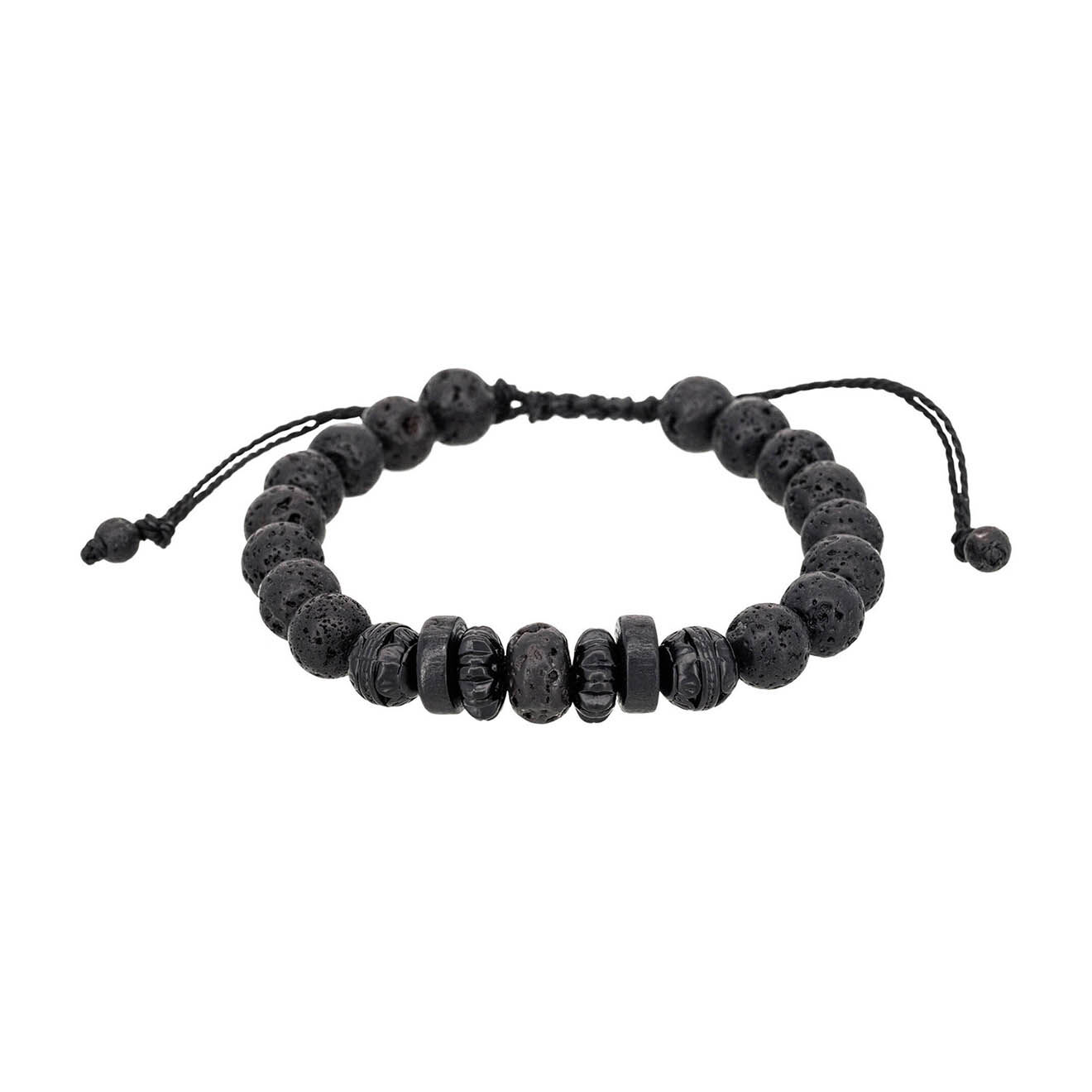 Jacobson Bracelet Odd en Pierres de Lave noires