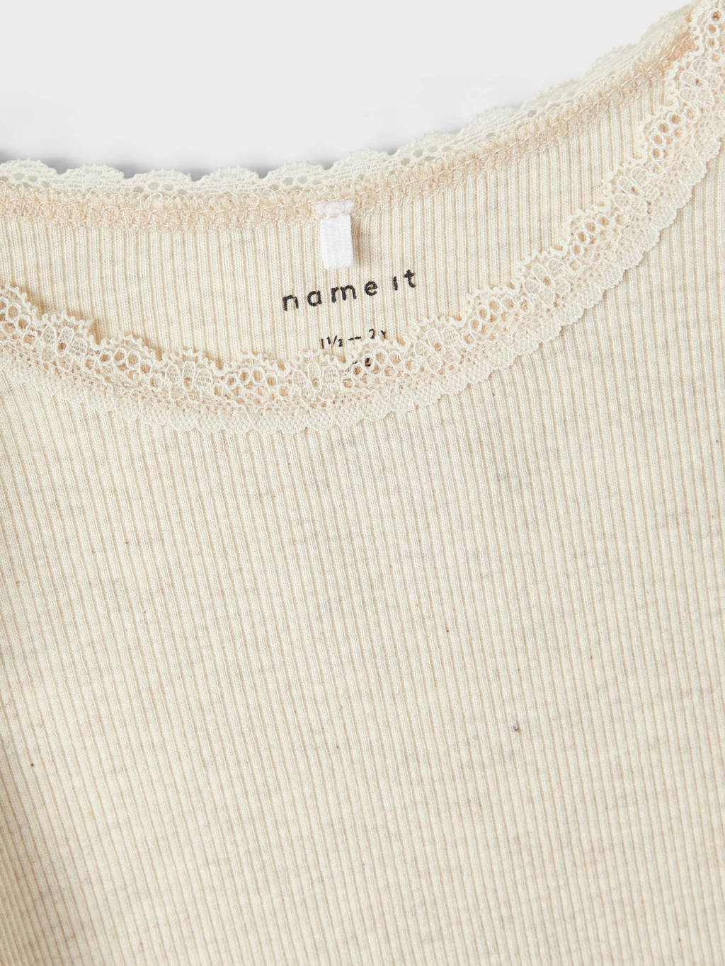 NAME IT ribgebreide longsleeve NMFKAB zand melange