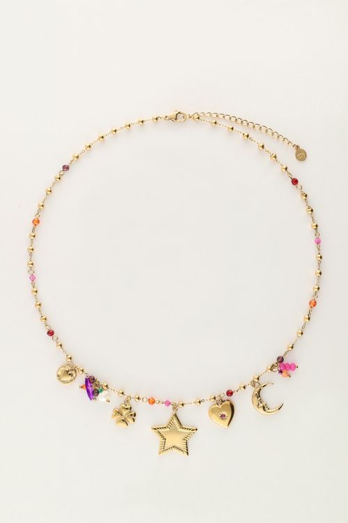 Starry bedel ketting met ster en kralen