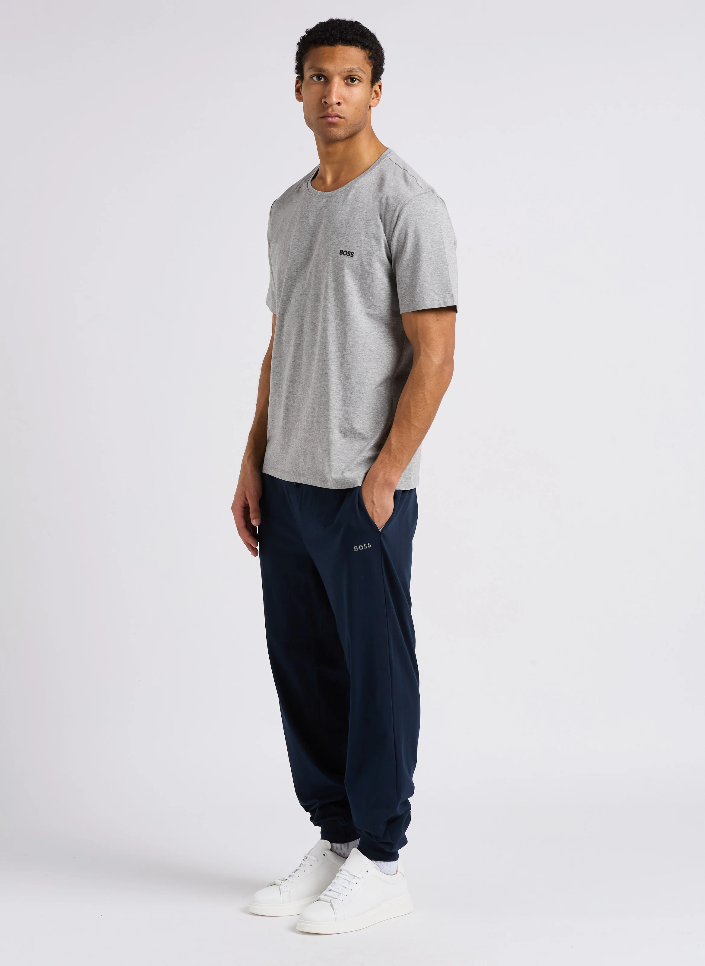 Jogging droit en coton | Bleu