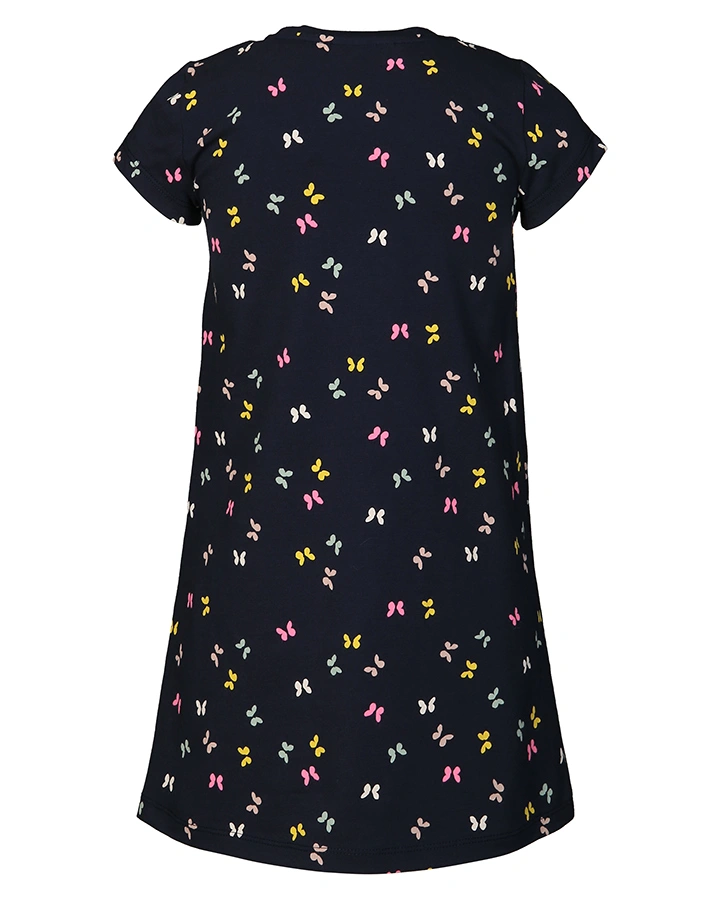 Jersey-Kleid SCHMETTERLINGE mit Wende-Pailetten in navy