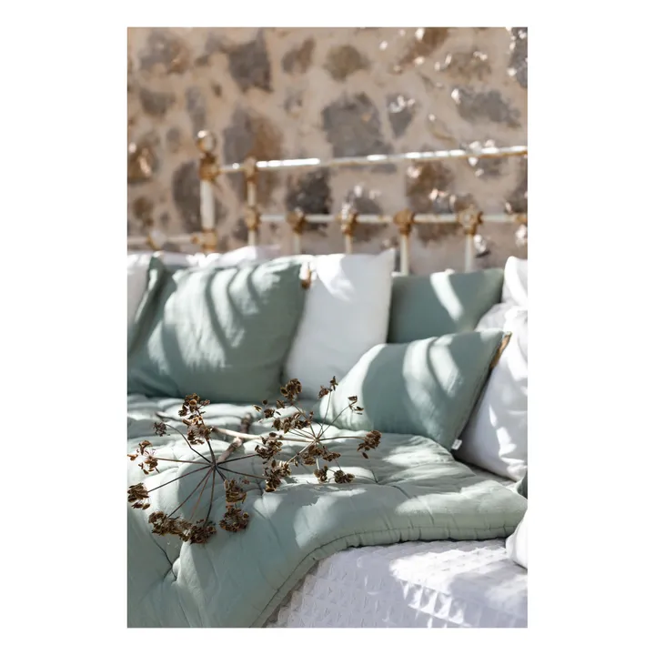 Numero 74 Coussin rectangulaire en coton bio | Sage Green S049