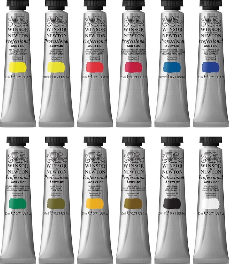 Winsor & Newton - Akrylmaling Sæt - 12X20 ML