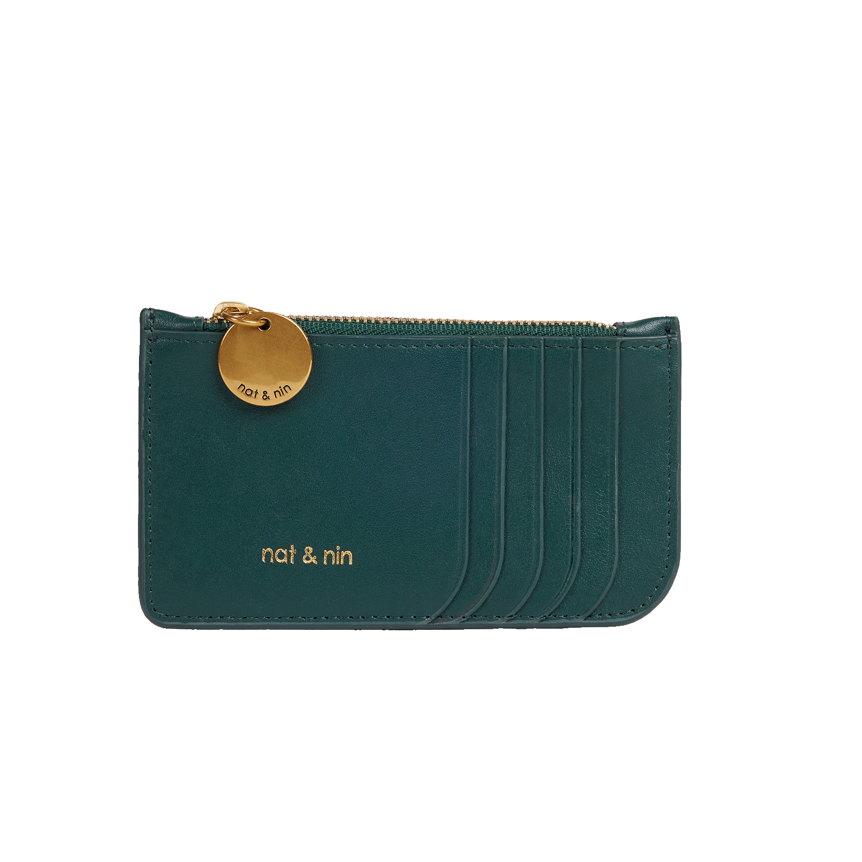 ALIX - Porte-cartes zippé en cuir | Vert