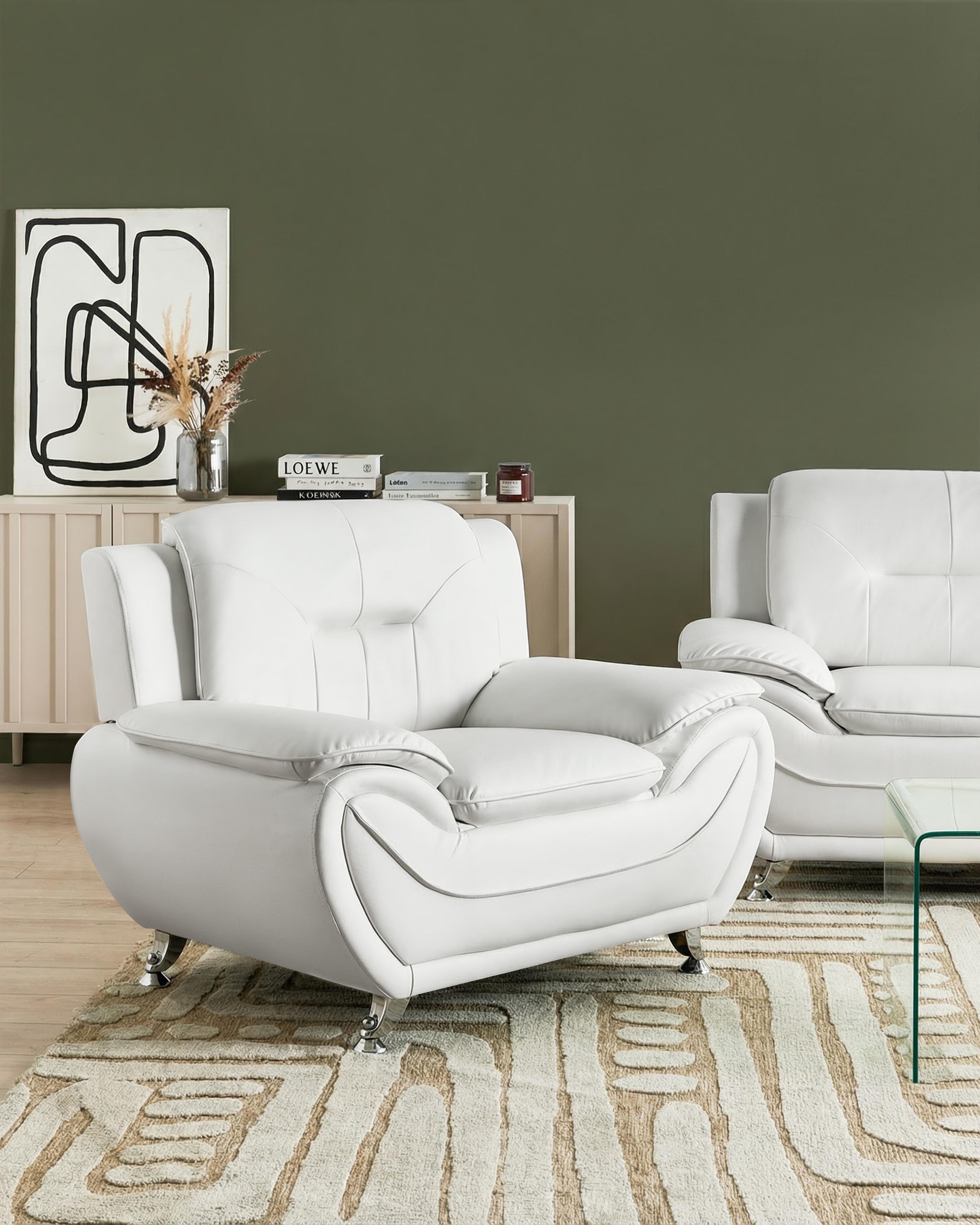 Fauteuil LEIRA Kunstleer Wit