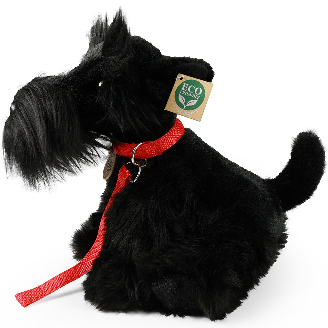 rappa knuffelhond schnauzer met riem - 30 cm