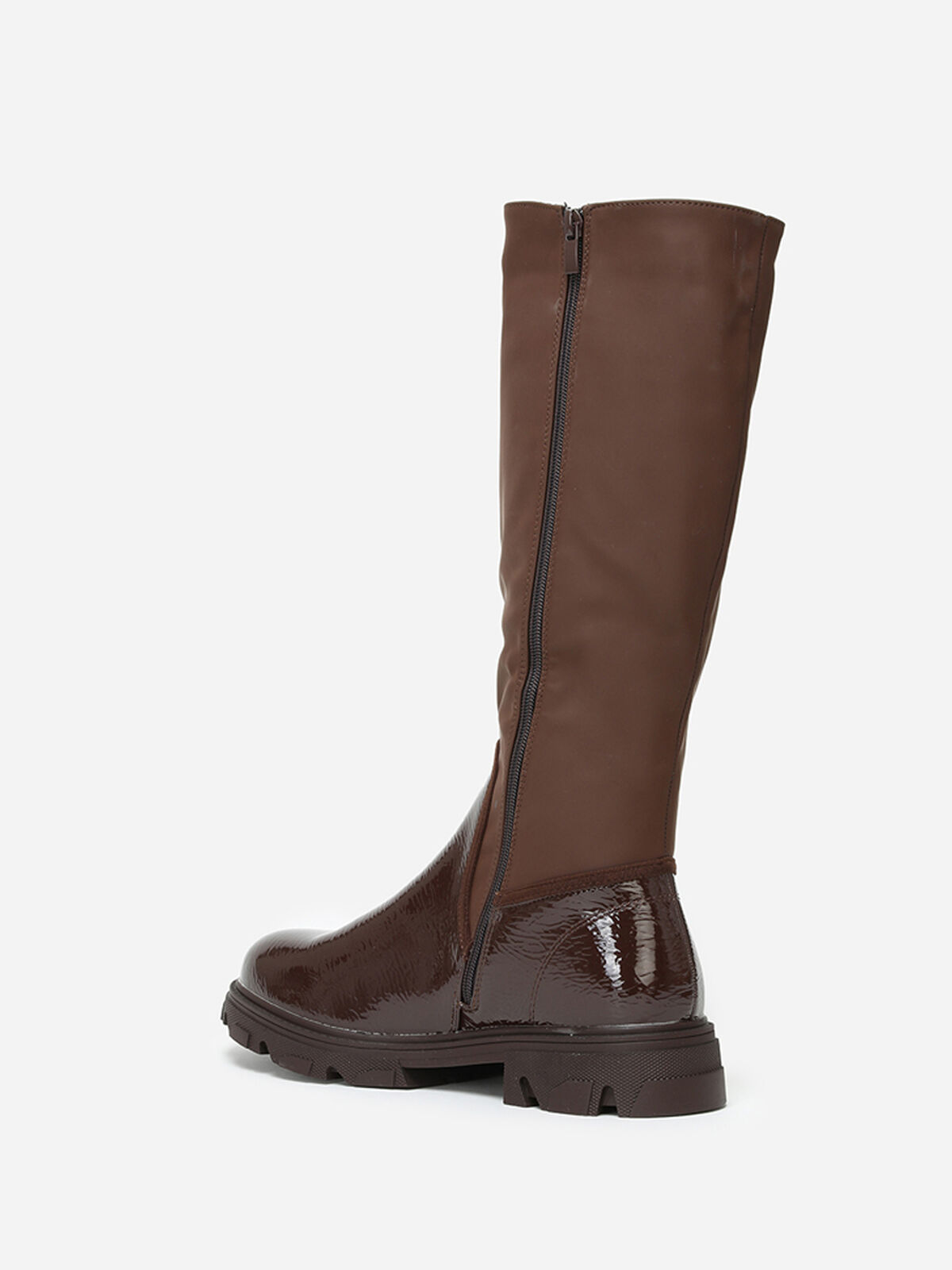 Bottes bi-matières crantées grandes tailles- Marron