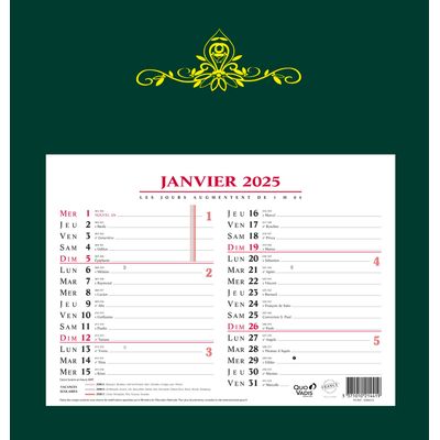 Quo Vadis Skytos - Calendrier bloc mensuel - 29 x 30 cm - disponible dans différentes couleurs