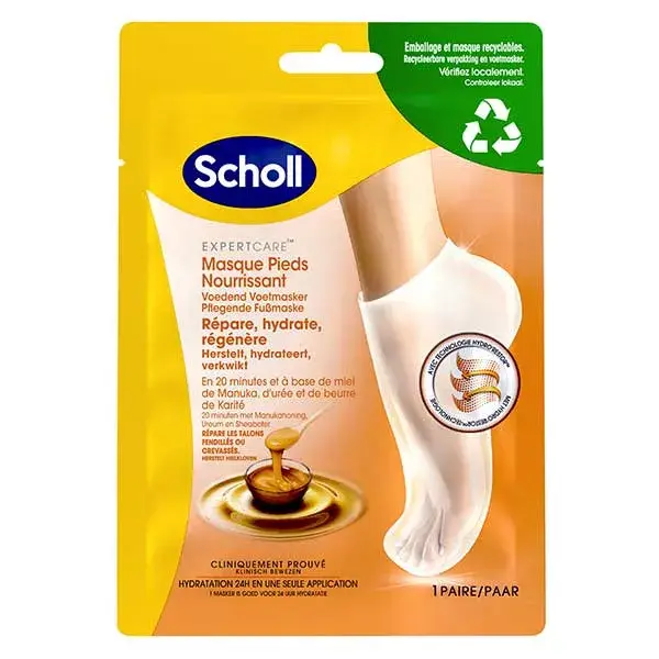 Máscara Nutritiva para os Pés Scholl com Mel de Manuka - 1 par