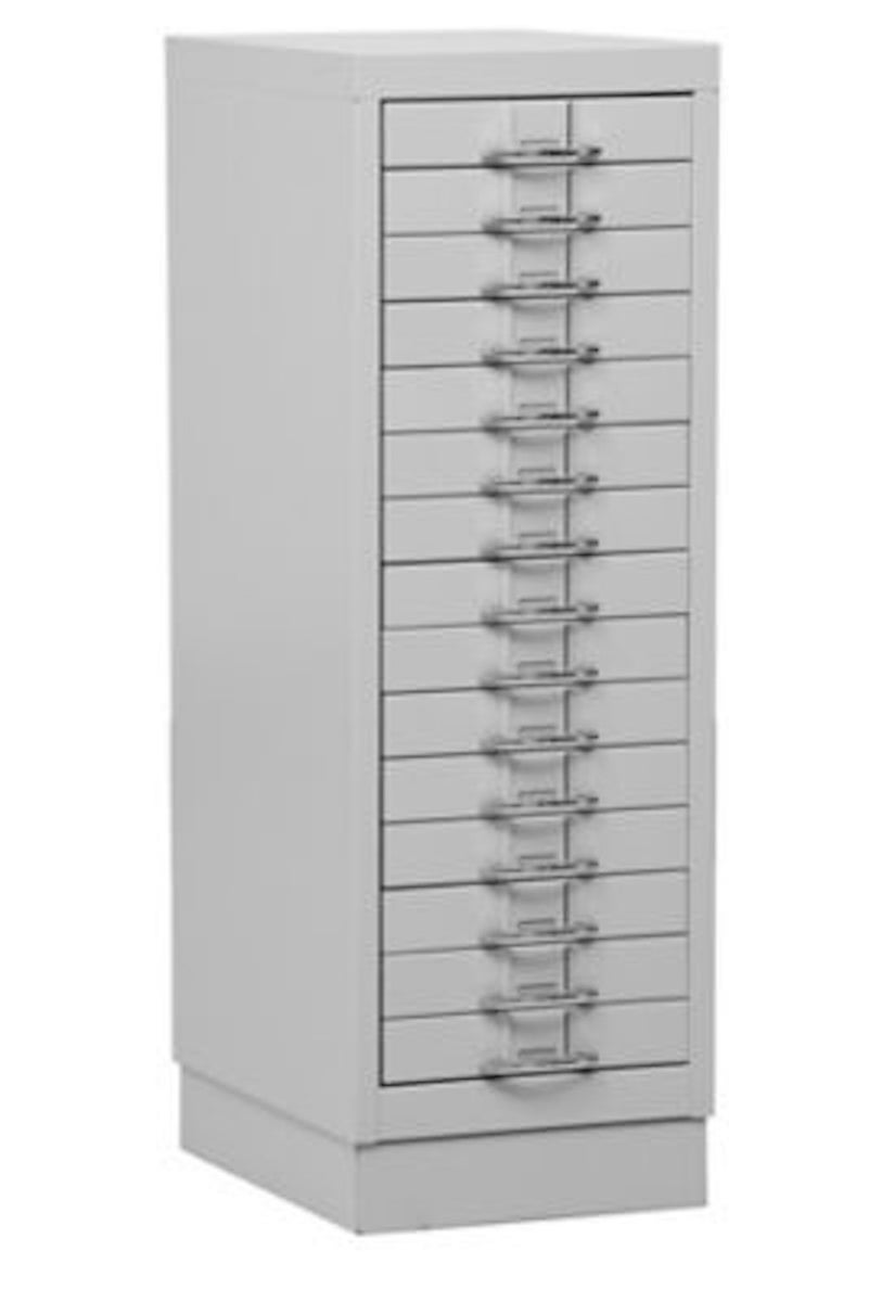 PROREGAL Swan ladekast met 15 laden, HxBxD 90 x 30 x 40 cm, grijs