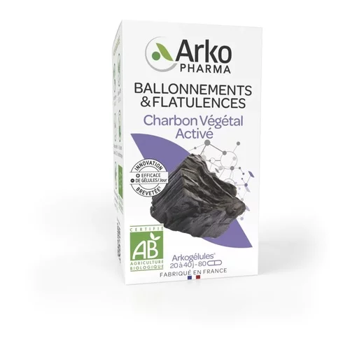 Arkogélules Charbon Végétal Activé Bio - Arkopharma - 80 Gélules
