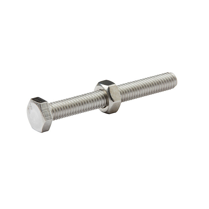 10 boulons tête héxagonale inox 6 x 50 mm