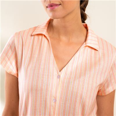 Pyjama short femme à rayures - BECQUET CRÉATION