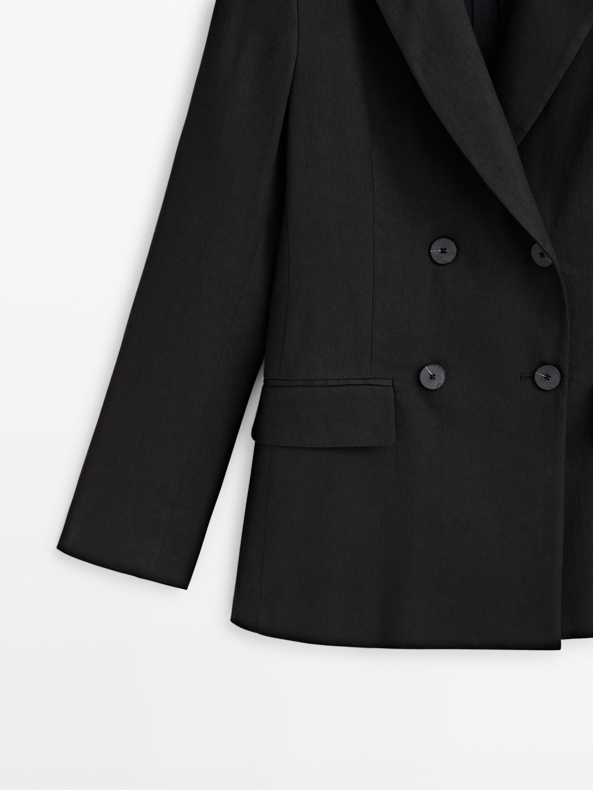 Americana traje mezcla linho stretch - PRETO