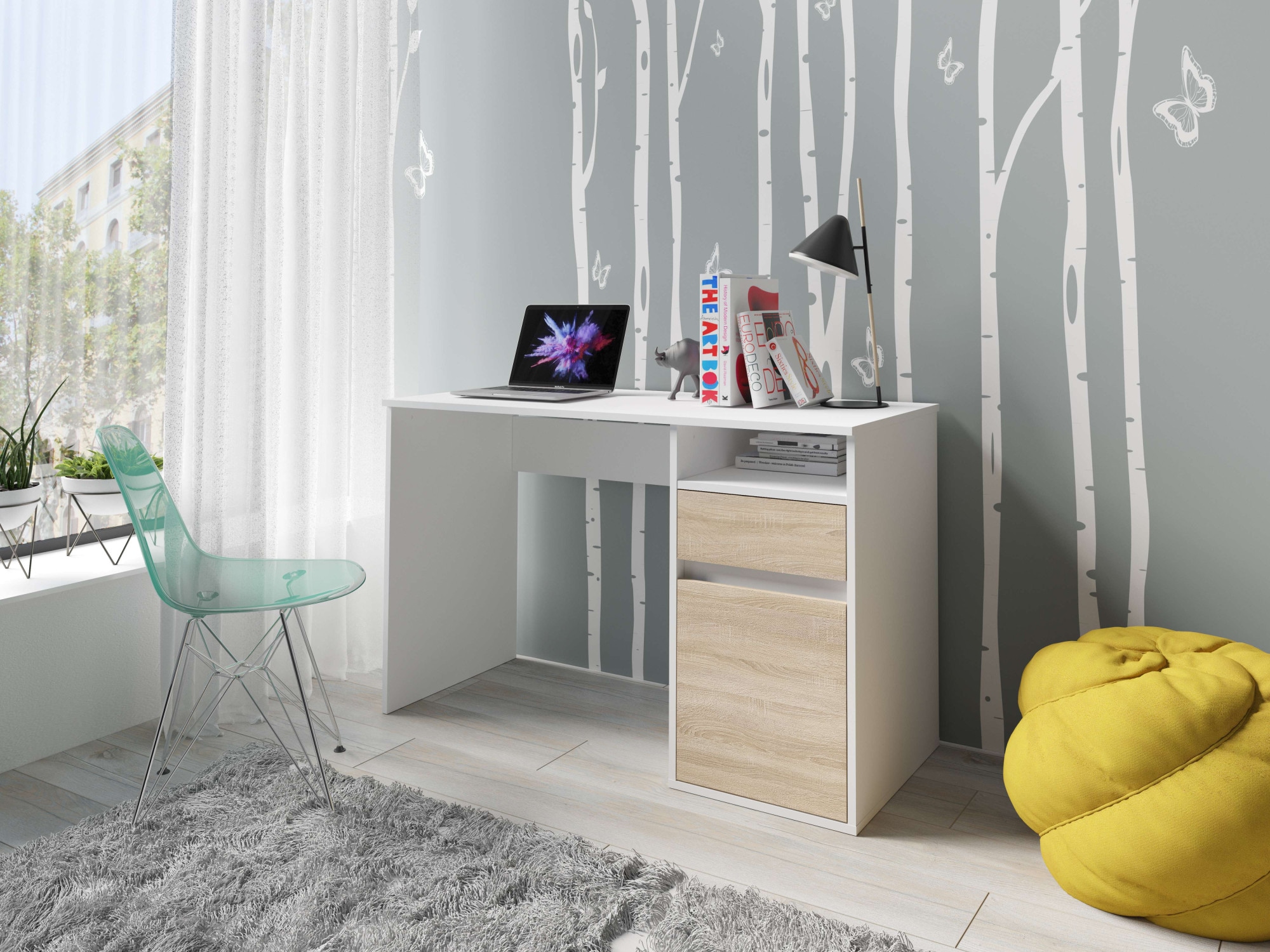 Home affaire Schreibtisch »Tinsley« mit Schublade, und Tür, Breite 120 x53 cm