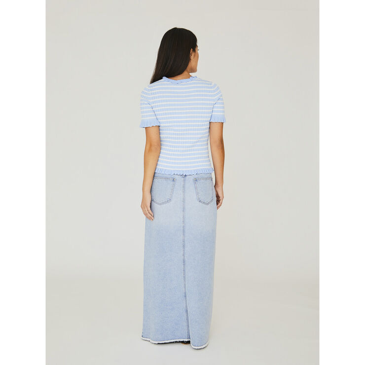 A-VIEW Fabia SS Tee Blue/white stribe