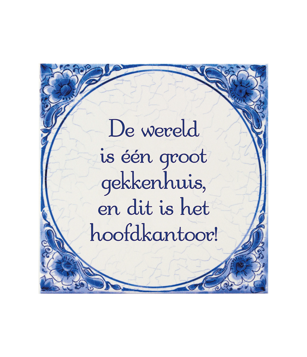 Delfts Blauw Tegel Gekkenhuis 14,5cm