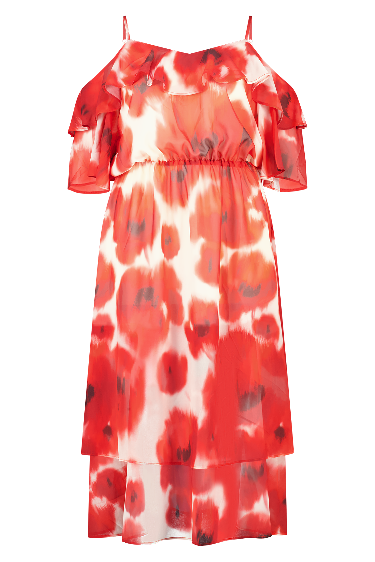 Midi jurk met print Multi Red