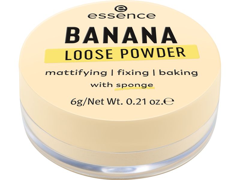 essence Puder Banana Loose Loser Puder in softem Gelb-Ton inklusive Schwämmchen