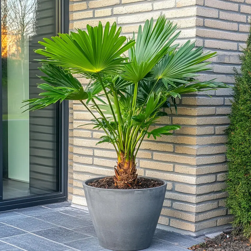 Dwergpalm - Chamaerops humilis - Hoogte 70-80cm - ⌀21cm