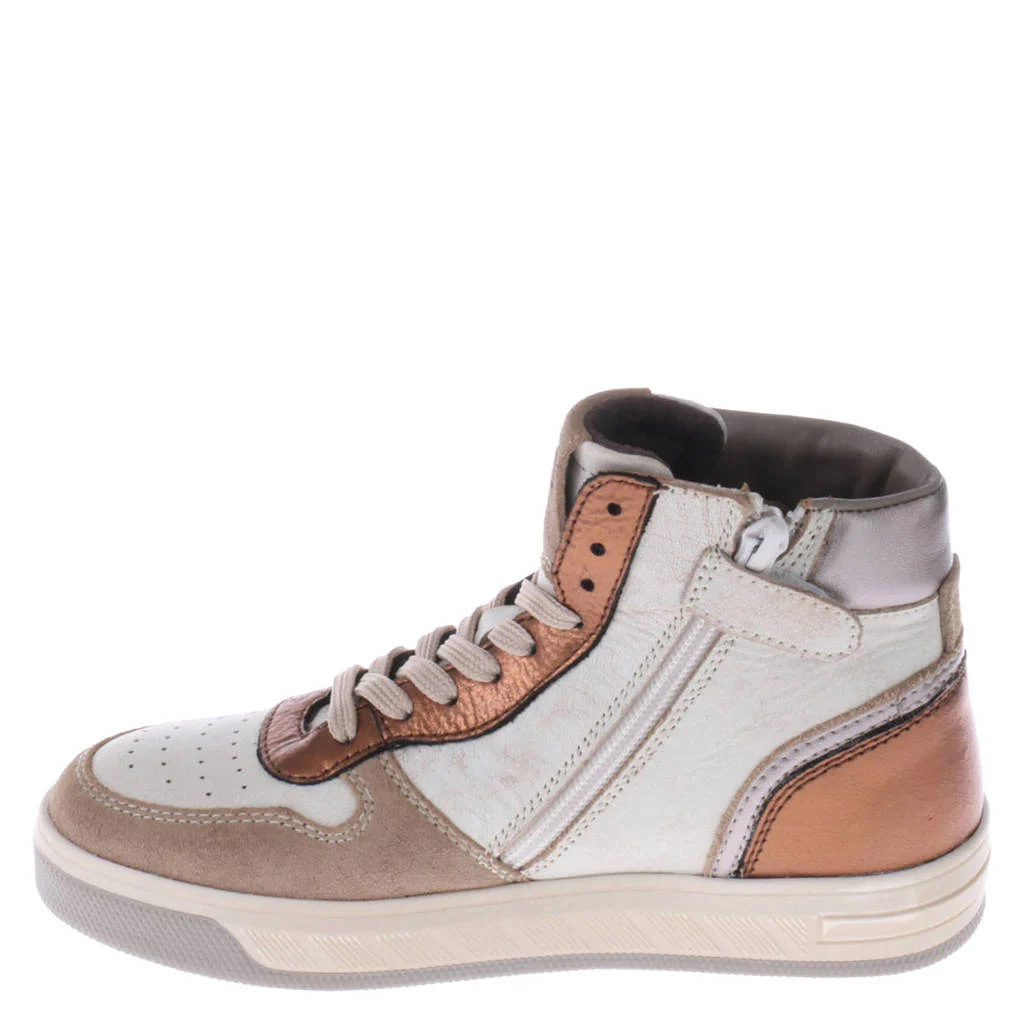 Red Code leren sneakers taupe combi