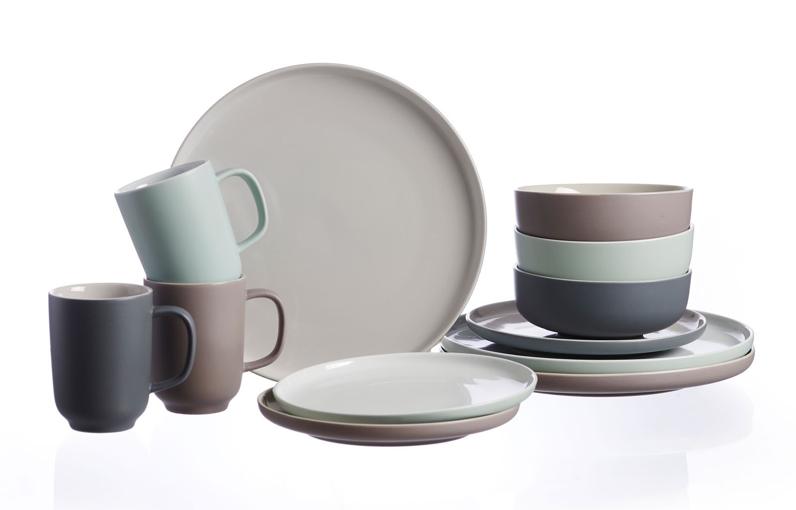 Ritzenhoff & Breker Dessertteller JASPER 6er Set mintgrün/ weiß