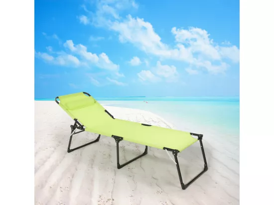 2 chaises longues pliantes en aluminium plage et jardin Gold Coast