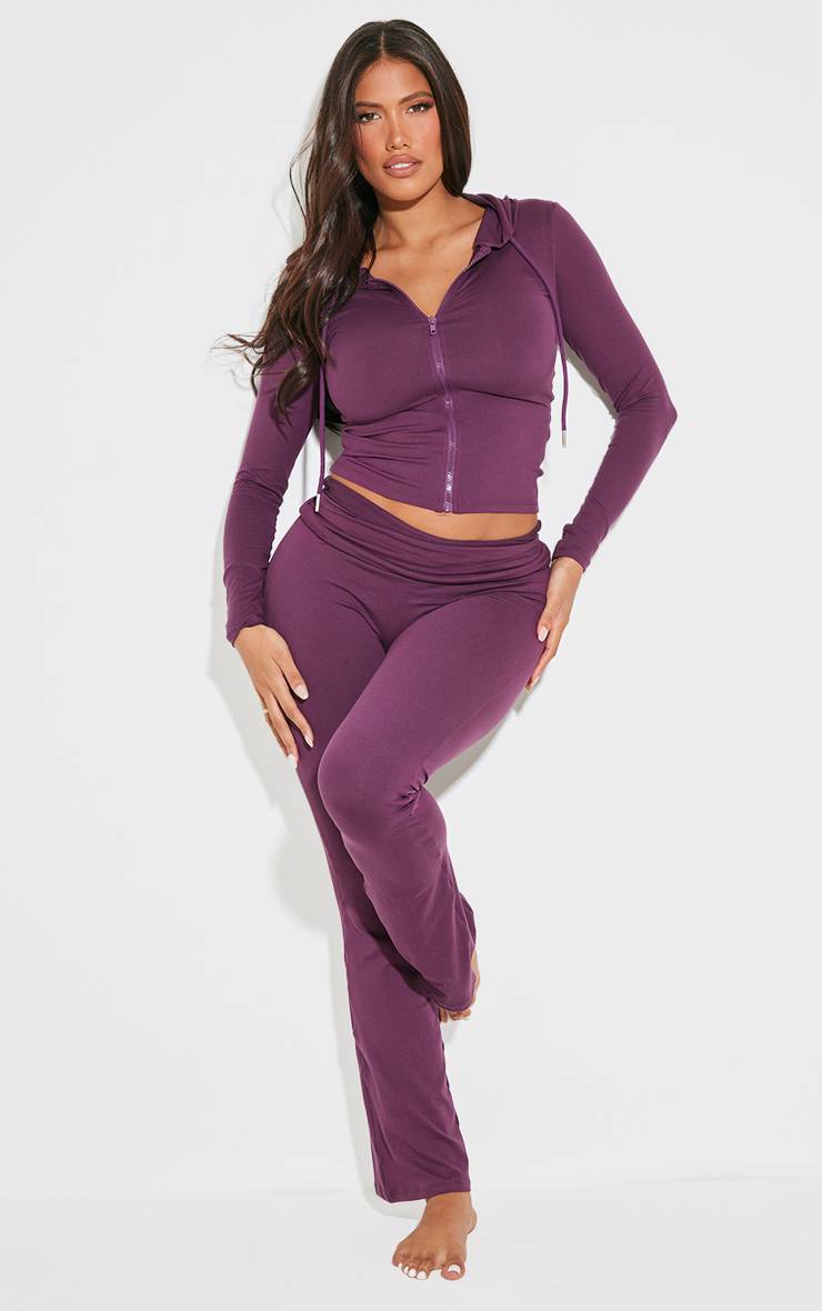 Prune Pantalon Évasé Taille Haute Sculptant À Rabat Shape Stretch