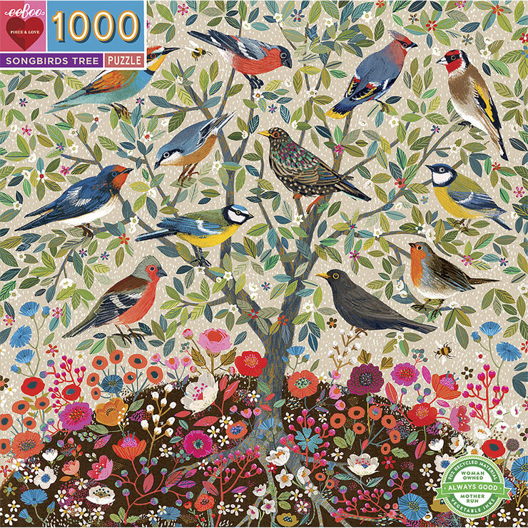 eeBoo eeBoo - Puslespil 1000 brk - Songbirds Tree