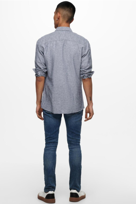 Only & Sons blauwe heren overhemd