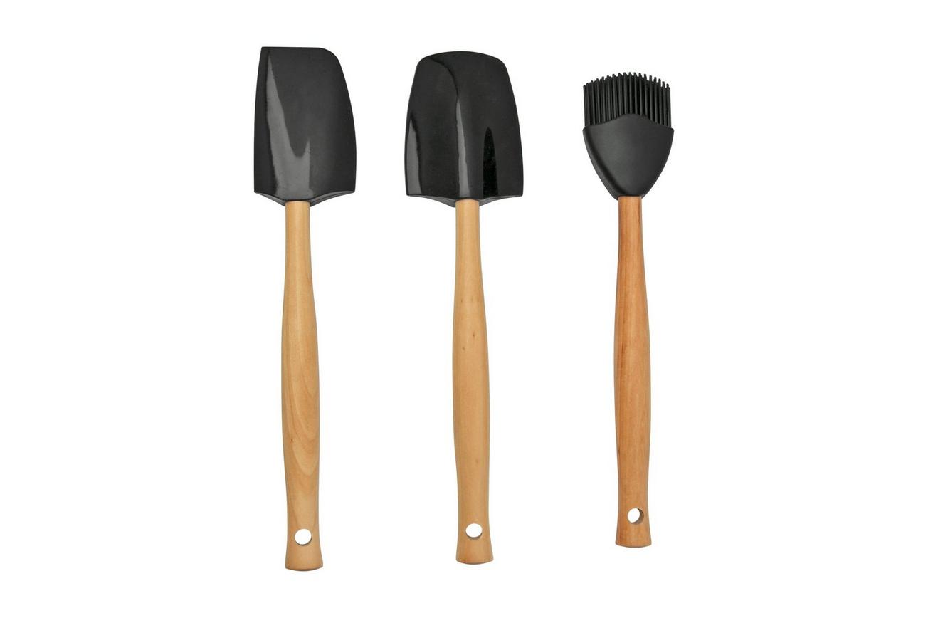 Le Creuset Premium siliconen spatelset 3-delig, zwart
