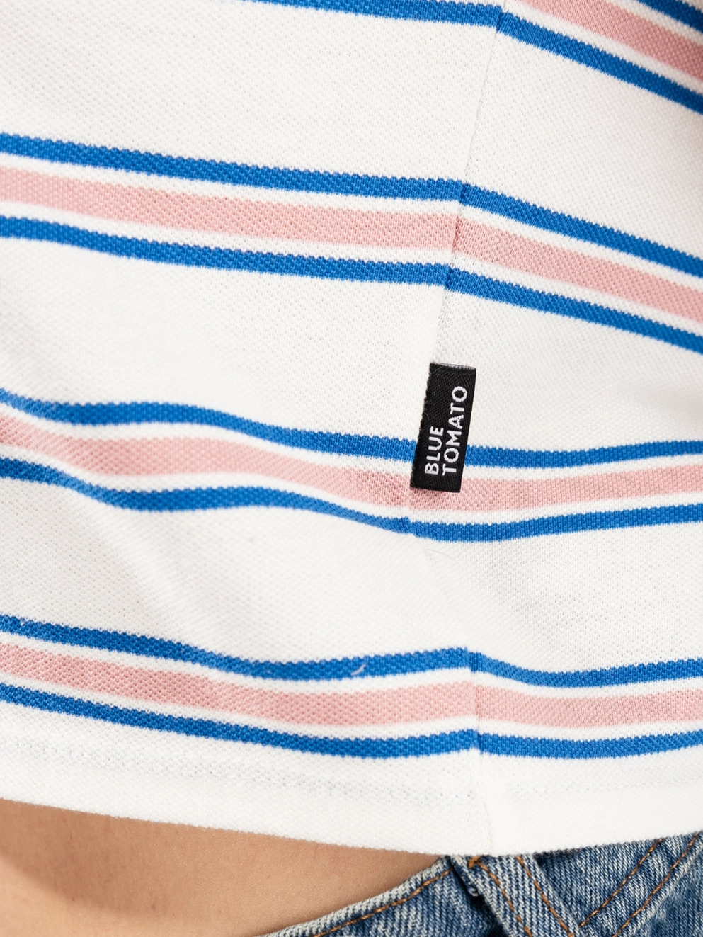 Blue Tomato Striped Polo off white striped