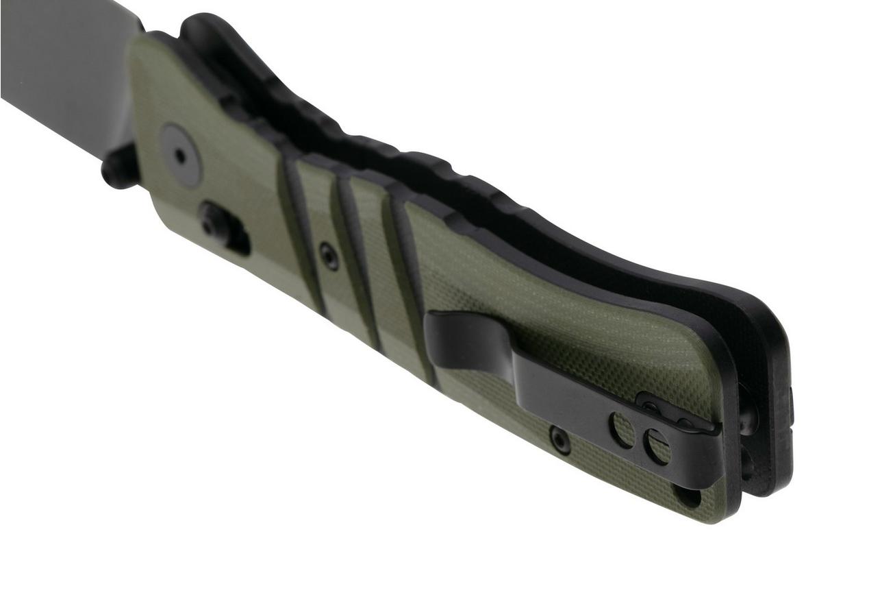 QSP Knife Ripley QS160-C2 Black 14C28N Olive Green Black G10, zakmes, Keanu Alfaro design