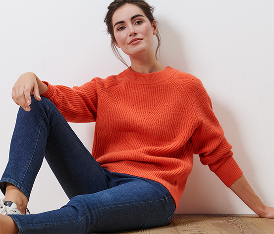Strickpullover, orange