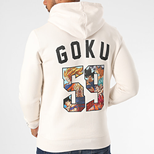Sweat Capuche Back Goku Beige