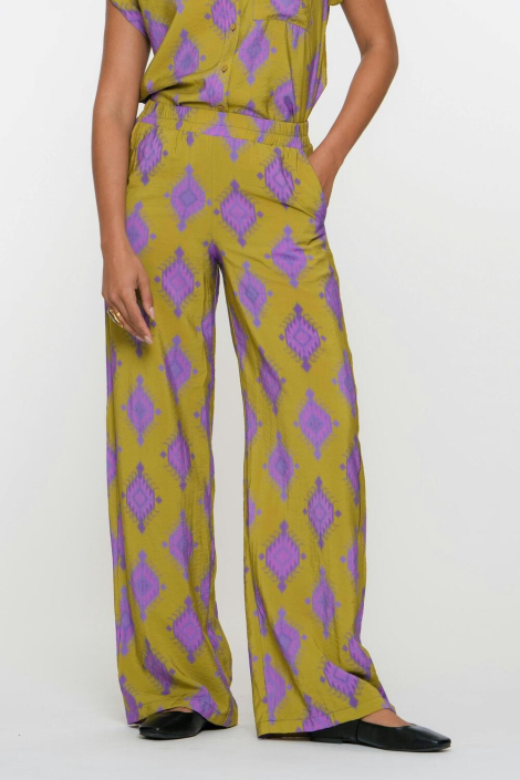 Geisha groene dames broek
