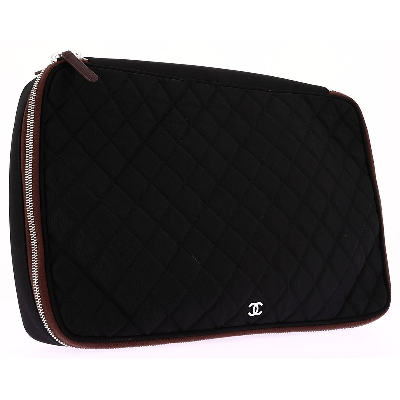 Chanel Pochette ordinateur en Toile noir/violet - Très bon état - Longueur 40 cm