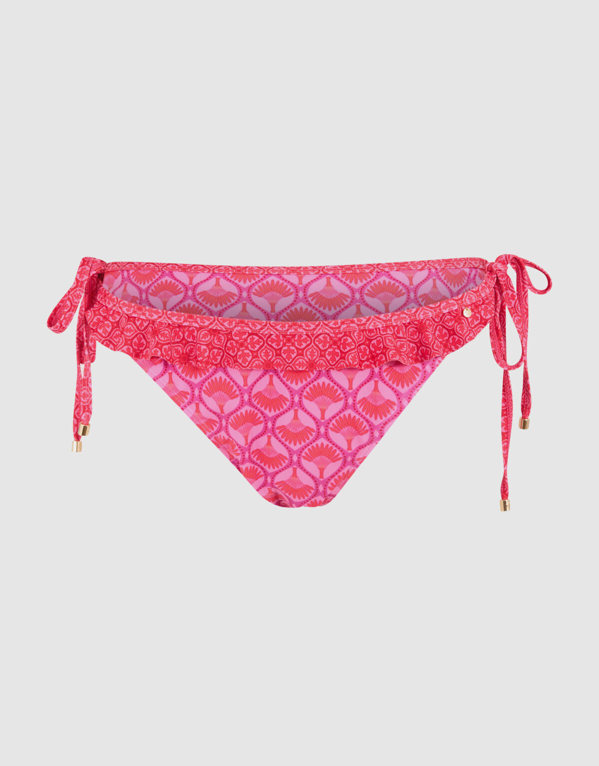 Printed Ruffle Bikini Broekje Roze