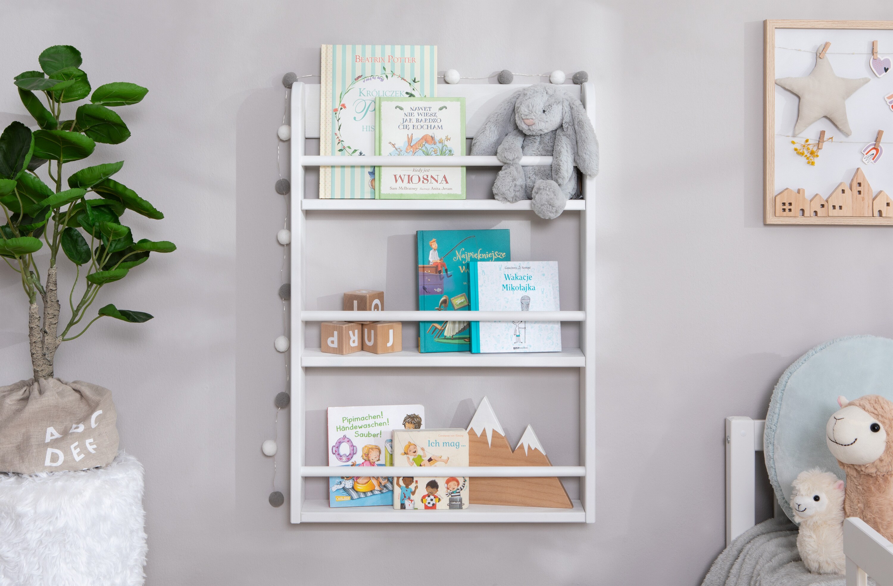 TiCAA Kinder Bücherregal Toni 55x80 & 60x130