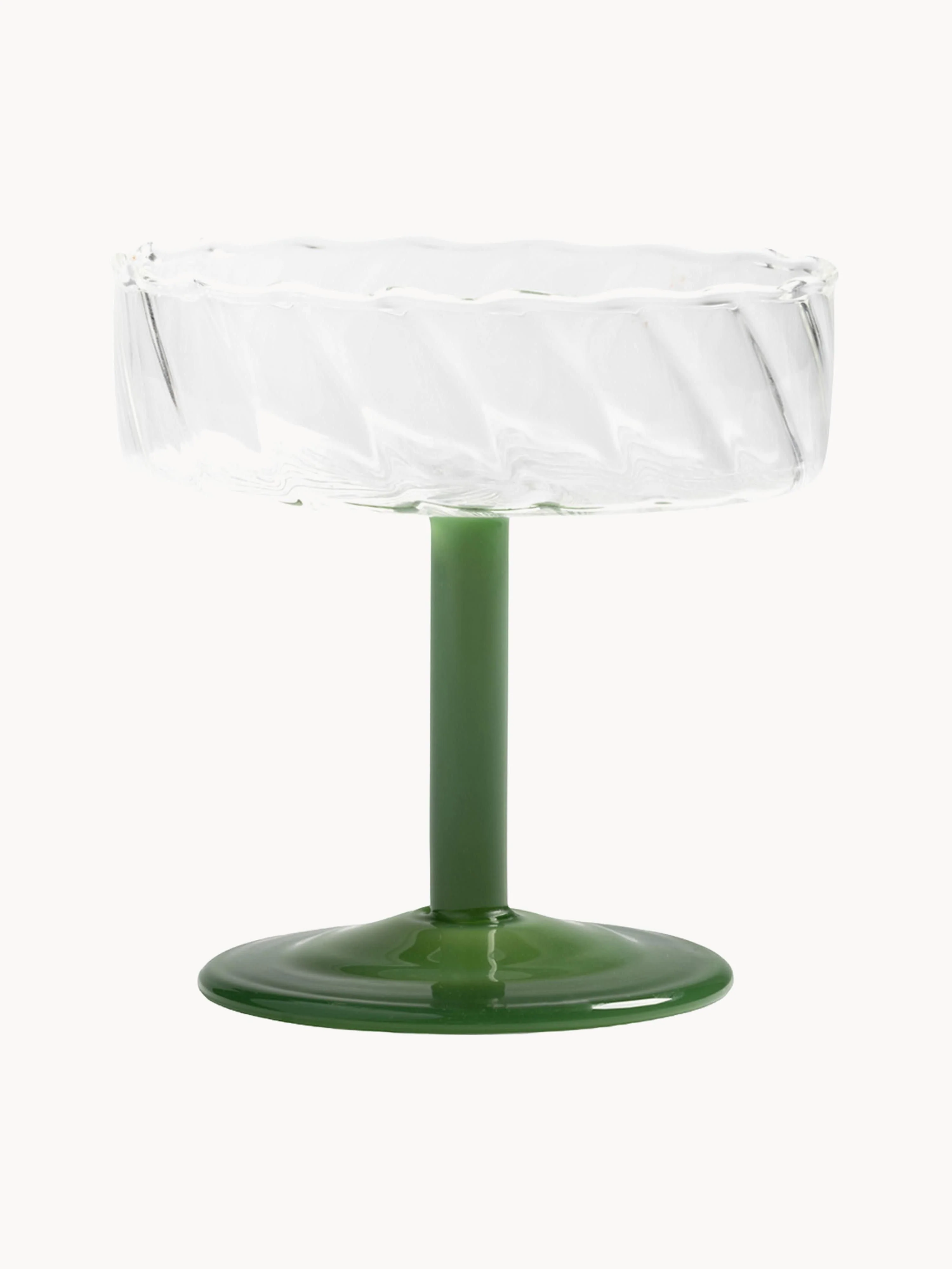 Handgemaakte champagneglazen Twirl van borosilicaatglas, 2-delig
