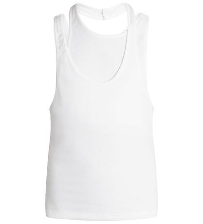 Grønt Top - Lyng Rib Top - White