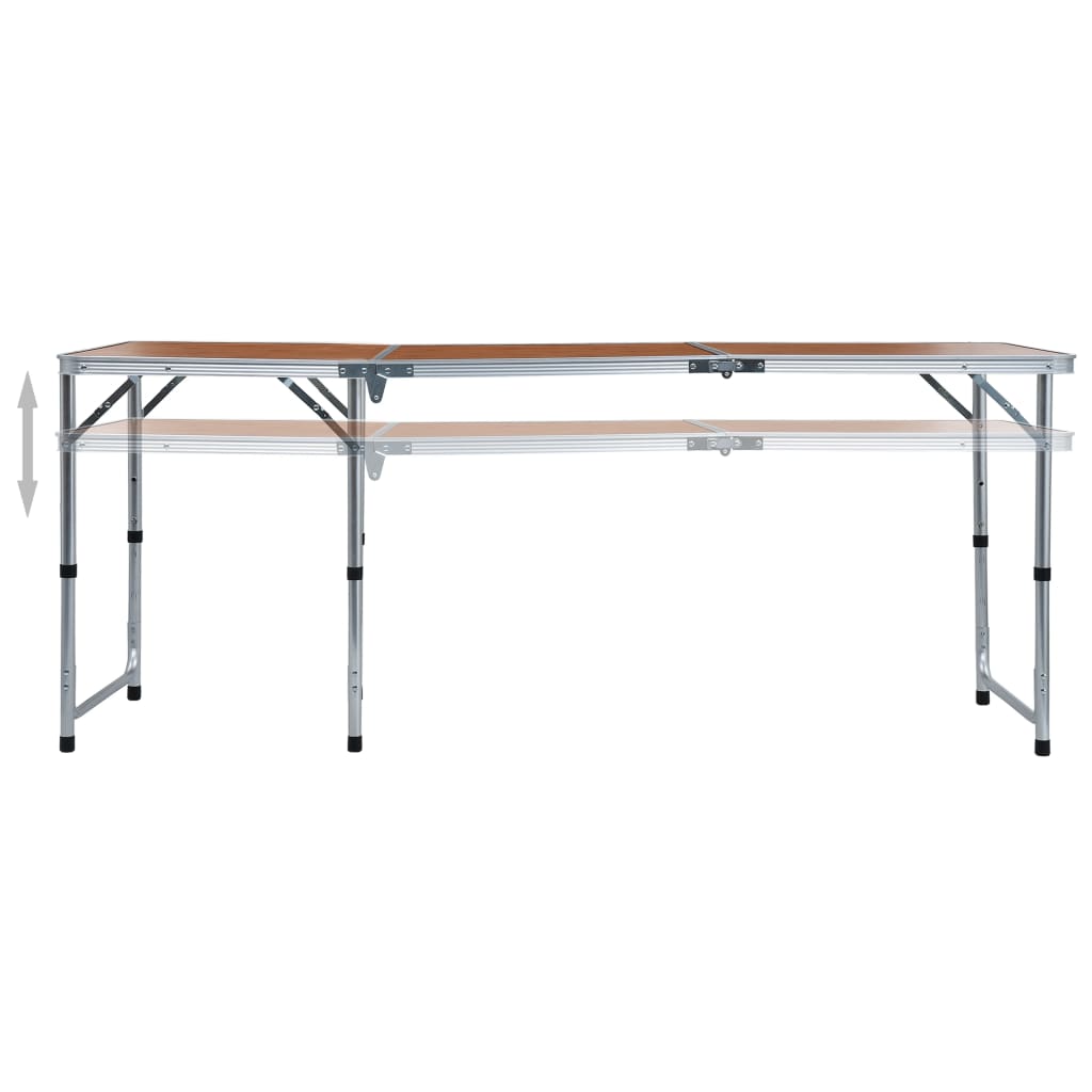 Mesa de camping dobrável Vidaxl marrom 180 x 60 cm