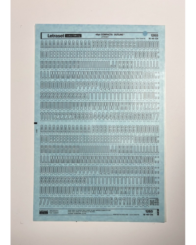 letraset-1265- COMPACTA OUTLINE - 48pt